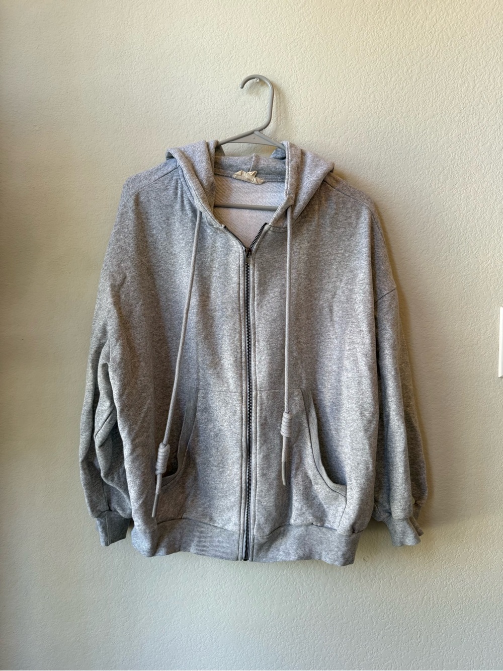 Gray Full-Zip Hooded Sweatshirt